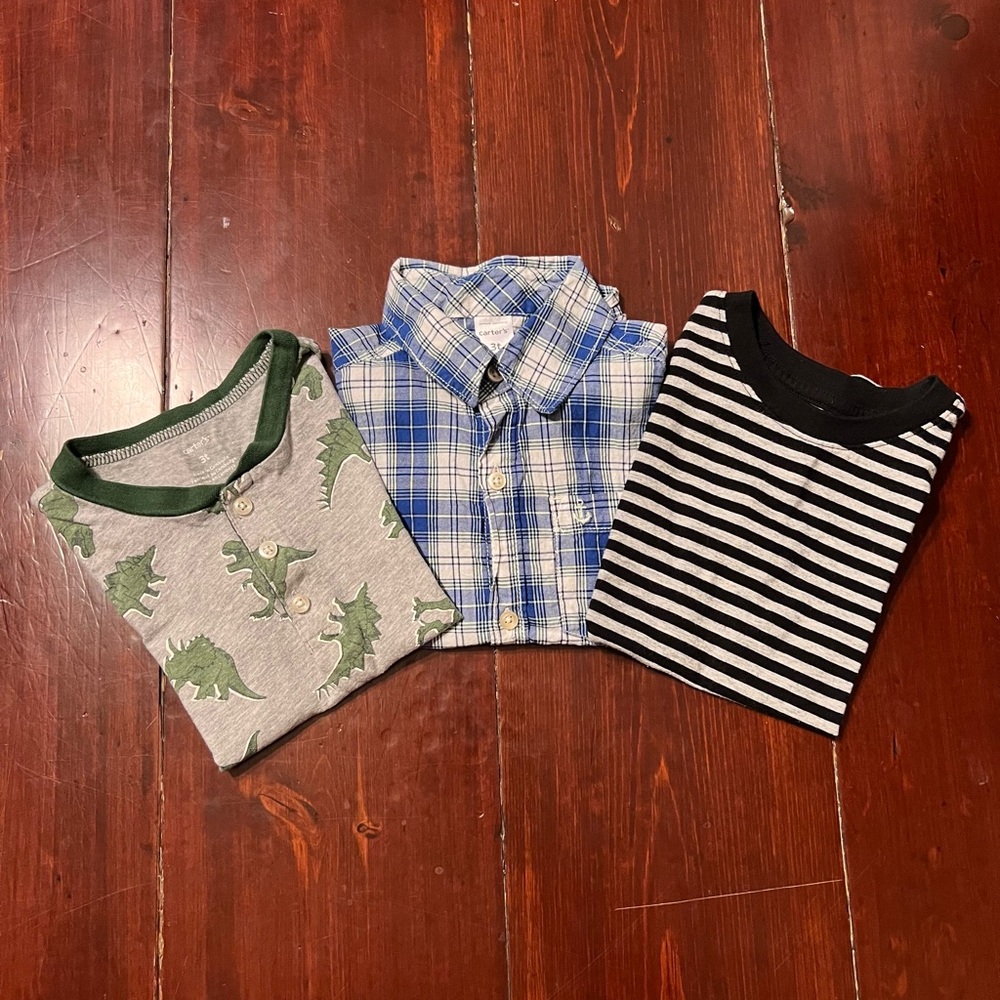 Bundle Of Three Boys Short Sleeve Tops 3T